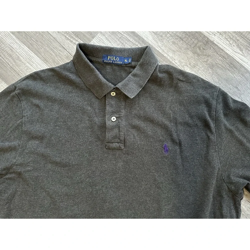 Polo‎ Ralph Lauren Men Gray Polo Shirt XL Short Sleeve Classic Fit Cotton Preppy